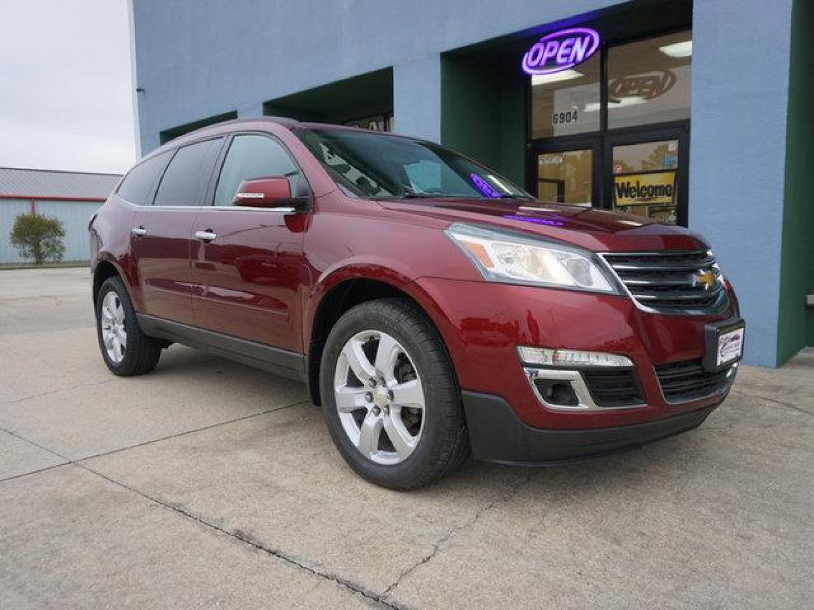 2017 Red Chevrolet Traverse (1GNKRGKDXHJ) with an 3.6L V6 engine, Automatic transmission, located at 6904 Johnston St., Lafayette, LA, 70503, (337) 988-1960, 30.143589, -92.100601 - Prices are subject to change as improvements done by the service dept. Prices are for Cash sales only, Plus TTL. This Vehicle is Serviced well and Warranties Available too. Easy Financing. Drives Great and everything works. Price subject to change as improvements done by the service dept. Easy CR - Photo #1