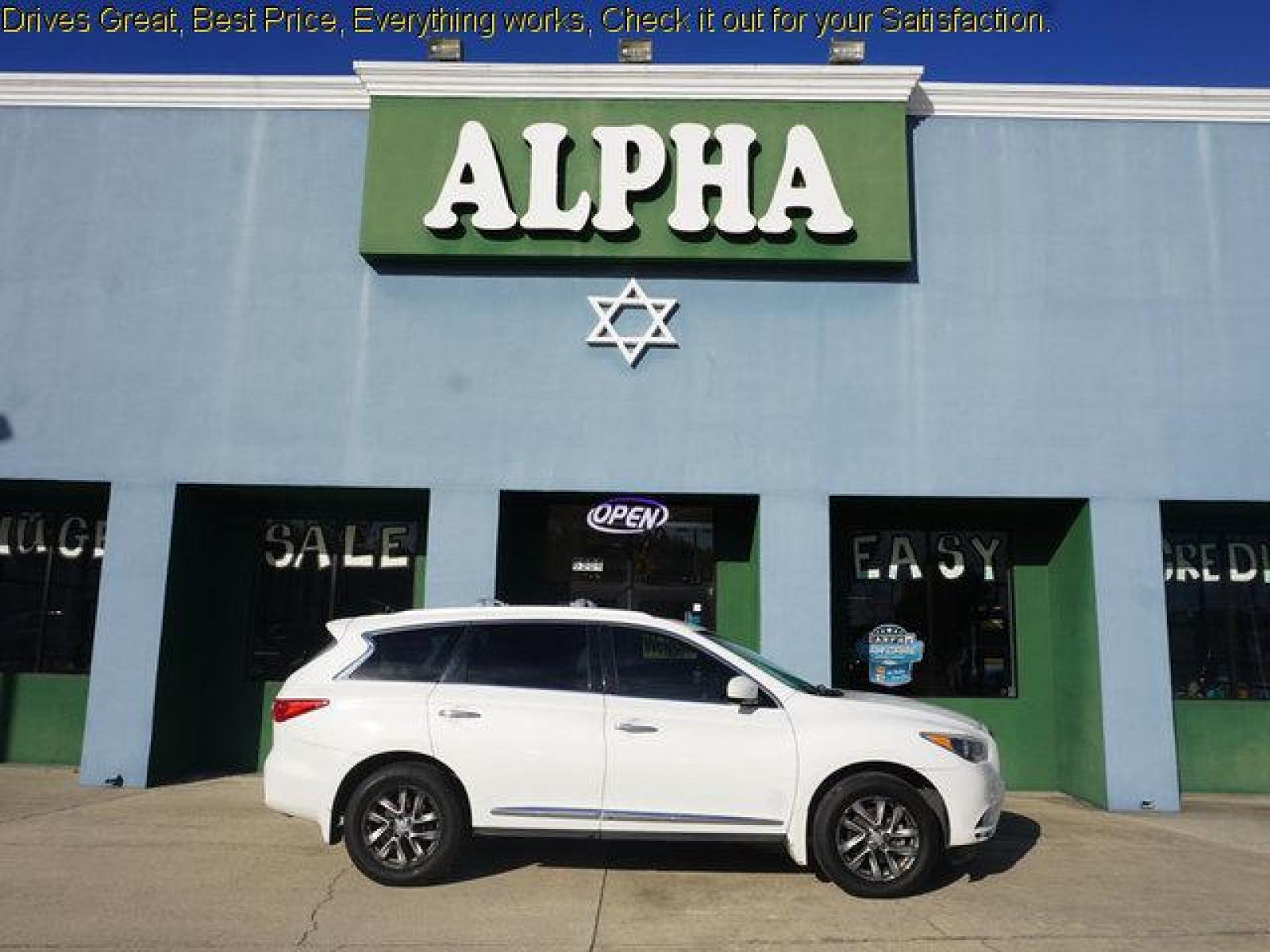 2013 White INFINITI JX35 (5N1AL0MM6DC) with an 3.5L V6 engine, Automatic transmission, located at 6904 Johnston St., Lafayette, LA, 70503, (337) 988-1960, 30.143589, -92.100601 - Prices are subject to change as improvements done by the service dept. Prices are for Cash sales only, Plus TTL. This Vehicle is Serviced well and Warranties Available too. Easy Financing. Drives Great and everything works. Price subject to change as improvements done by the service dept. Easy CR - Photo #0