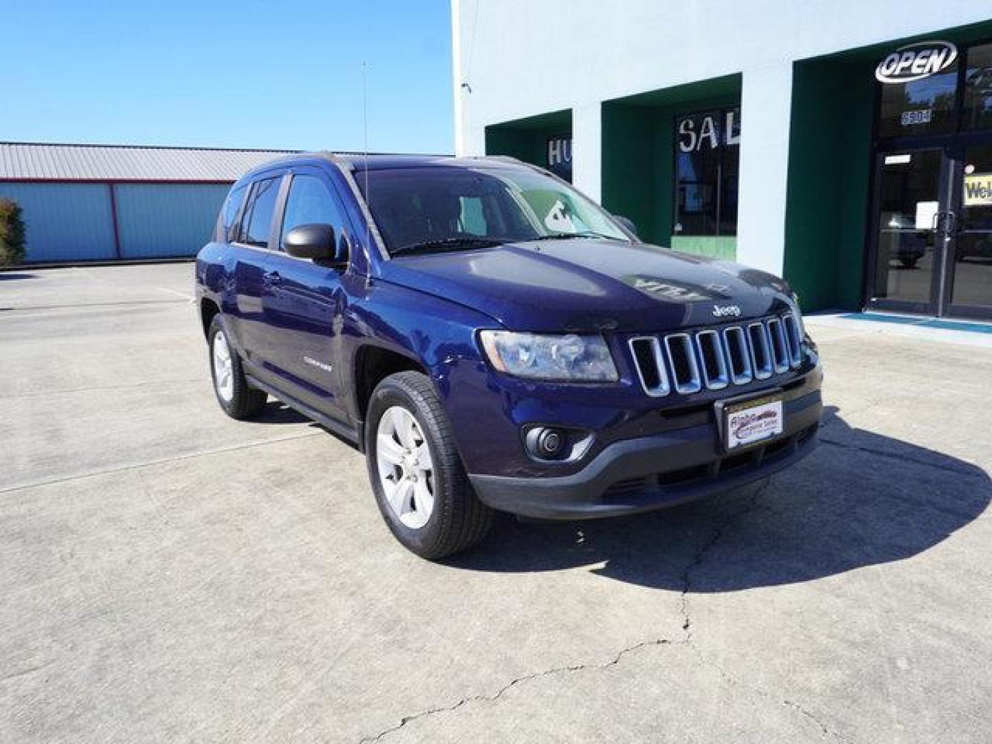 2014 True Blue Pearlcoat /Dark Slate Gray Jeep Compass FWD 4dr Sport (1C4NJCBB5ED) with an 2.4L 4Cyl engine, Automatic transmission, located at 6904 Johnston St., Lafayette, LA, 70503, (337) 988-1960, 30.143589, -92.100601 - Photo#1