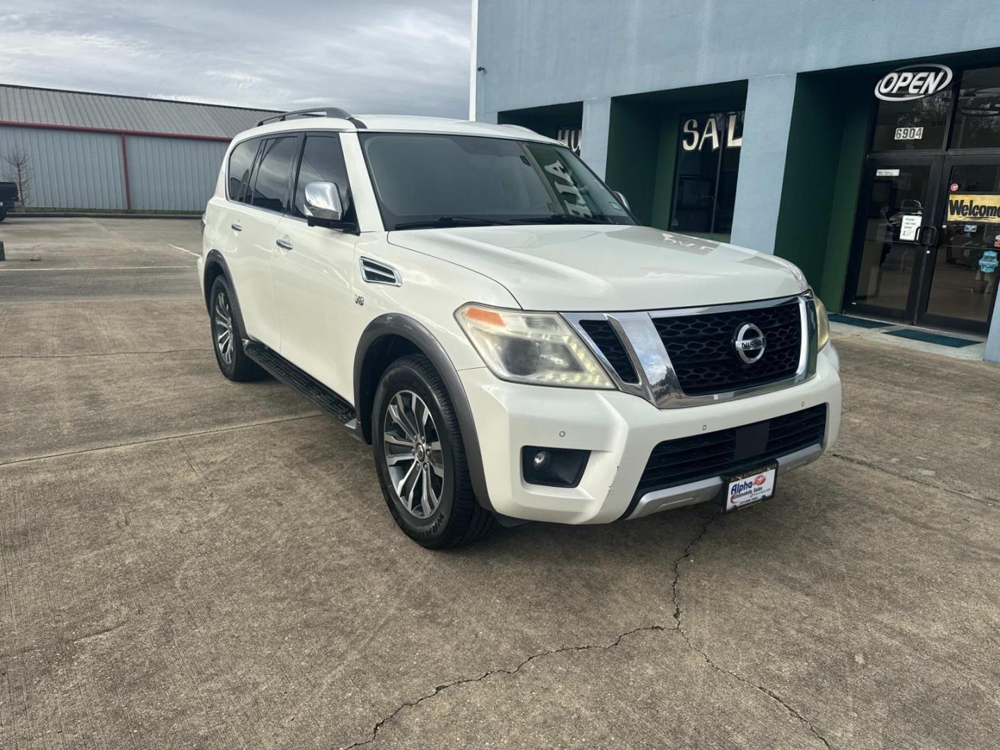2018 Pearl White /Black Nissan Armada 4x2 SL (JN8AY2ND1J9) , N/A transmission, located at 6904 Johnston St., Lafayette, LA, 70503, (337) 988-1960, 30.143589, -92.100601 - Photo#1
