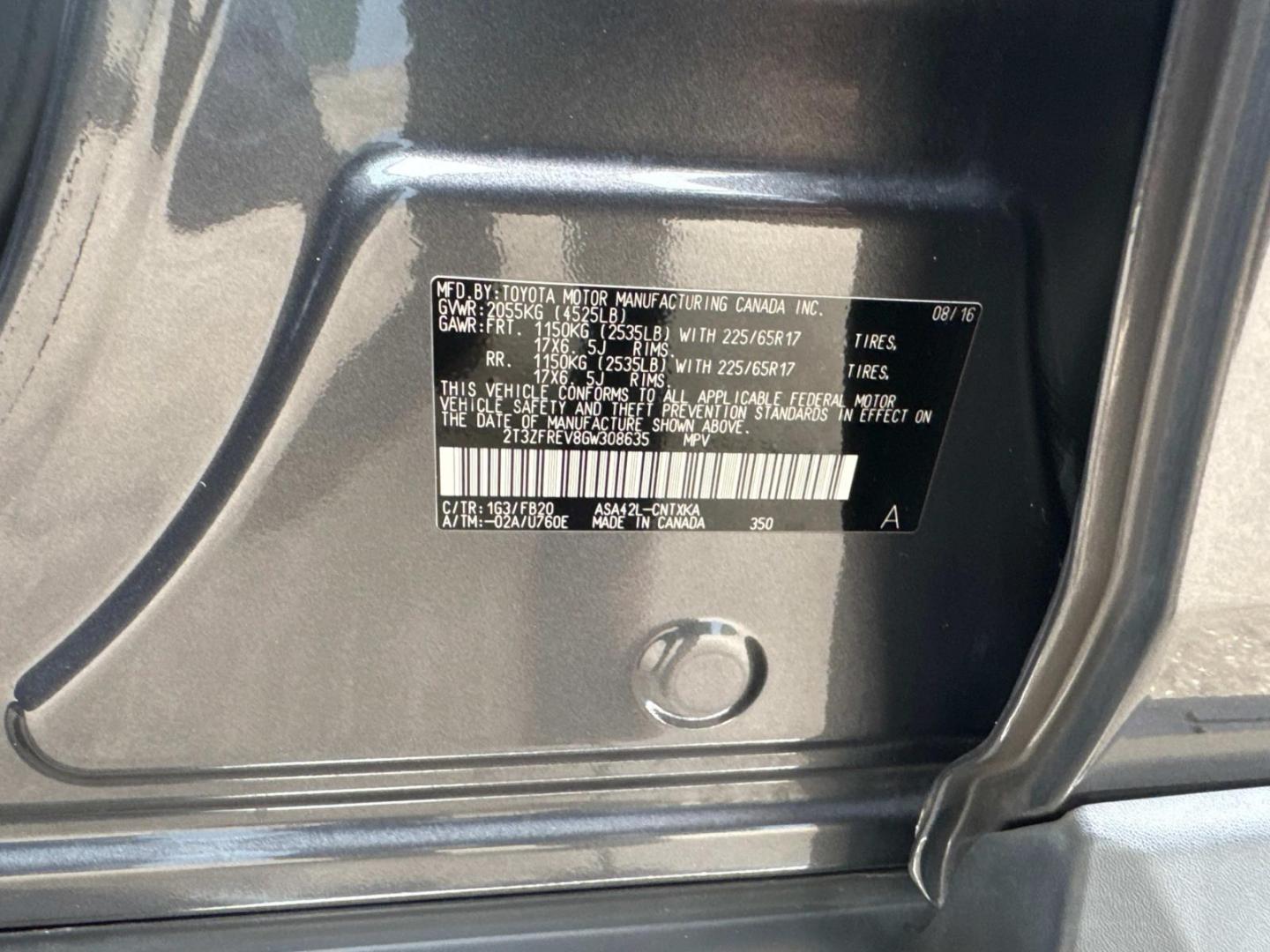 2016 Magnetic Gray Metallic /Gray Toyota RAV4 FWD 4dr LE (Natl) (2T3ZFREV8GW) , N/A transmission, located at 6904 Johnston St., Lafayette, LA, 70503, (337) 988-1960, 30.143589, -92.100601 - Photo#23