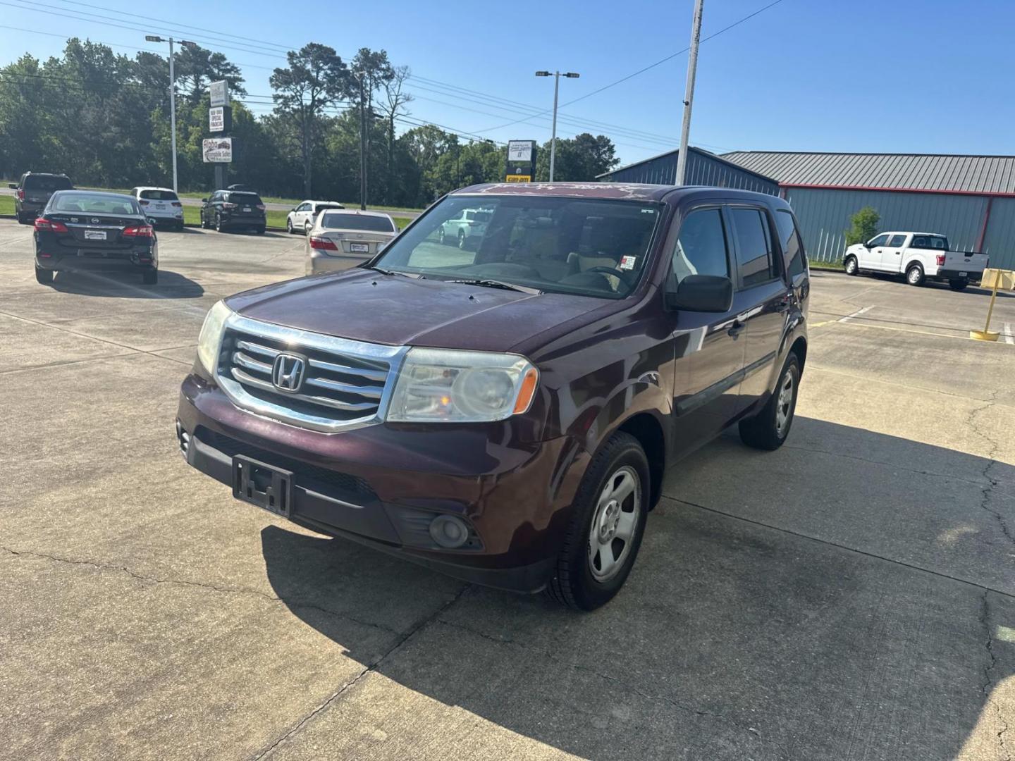 2014 Dark Cherry Pearl /Beige Honda Pilot 4WD 4dr LX (5FNYF4H20EB) , Automatic transmission, located at 6904 Johnston St., Lafayette, LA, 70503, (337) 988-1960, 30.143589, -92.100601 - Photo#4