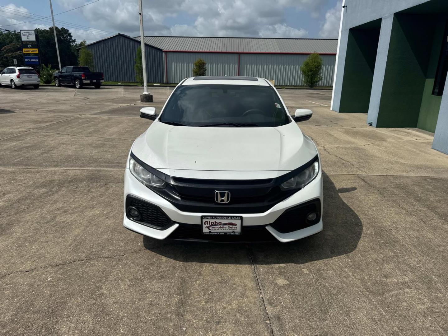2017 White /Black Honda Civic Hatchback EX CVT (SHHFK7H50HU) , Automatic transmission, located at 6904 Johnston St., Lafayette, LA, 70503, (337) 988-1960, 30.143589, -92.100601 - Photo#2