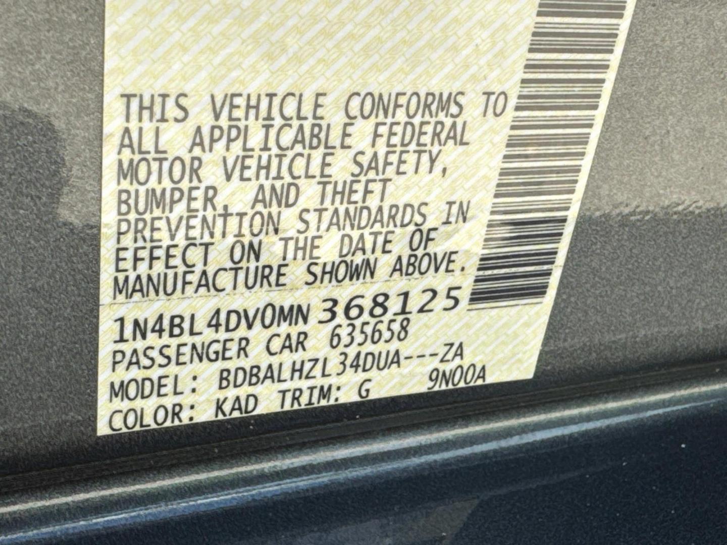2021 Gray /Black Nissan Altima 2.5 SV Sedan (1N4BL4DV0MN) , Automatic transmission, located at 6904 Johnston St., Lafayette, LA, 70503, (337) 988-1960, 30.143589, -92.100601 - Photo#33