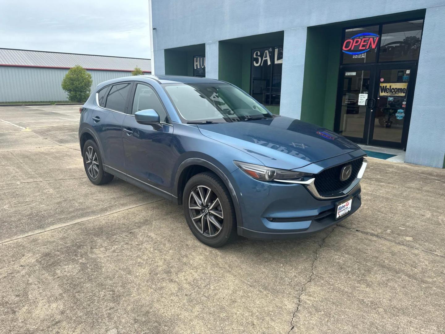 2018 Deep Crystal Blue Mica /Black Mazda CX-5 Grand Touring AWD (JM3KFBDM3J0) , Automatic transmission, located at 6904 Johnston St., Lafayette, LA, 70503, (337) 988-1960, 30.143589, -92.100601 - Photo#1