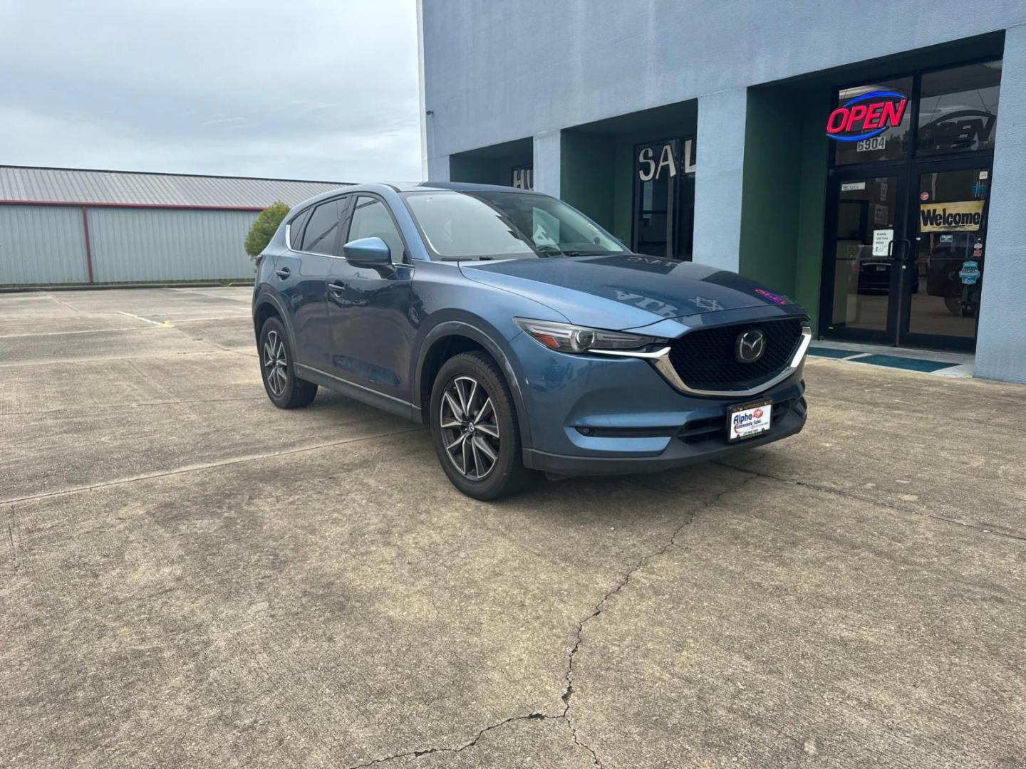 2018 Deep Crystal Blue Mica /Black Mazda CX-5 Grand Touring AWD (JM3KFBDM3J0) , Automatic transmission, located at 6904 Johnston St., Lafayette, LA, 70503, (337) 988-1960, 30.143589, -92.100601 - Photo#2