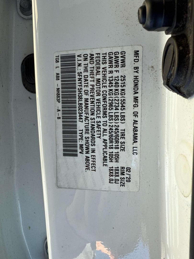 2020 Platinum White Pearl /Black Honda Pilot EX 2WD (5FNYF5H38LB) , Automatic transmission, located at 6904 Johnston St., Lafayette, LA, 70503, (337) 988-1960, 30.143589, -92.100601 - Photo#18