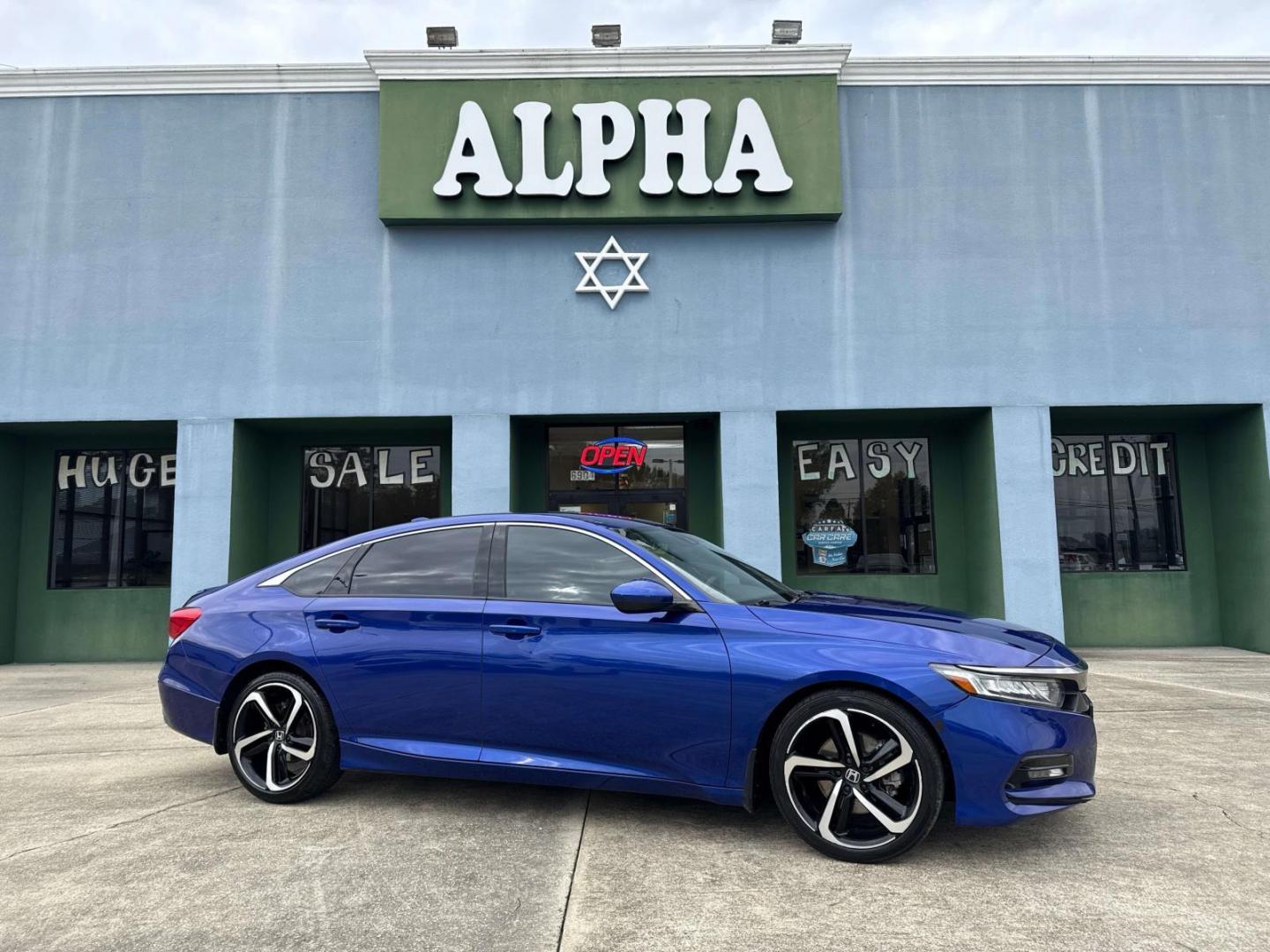 2018 Blue /Black Honda Accord Sedan Sport 1.5T CVT (1HGCV1F32JA) , Automatic transmission, located at 6904 Johnston St., Lafayette, LA, 70503, (337) 988-1960, 30.143589, -92.100601 - Photo#0