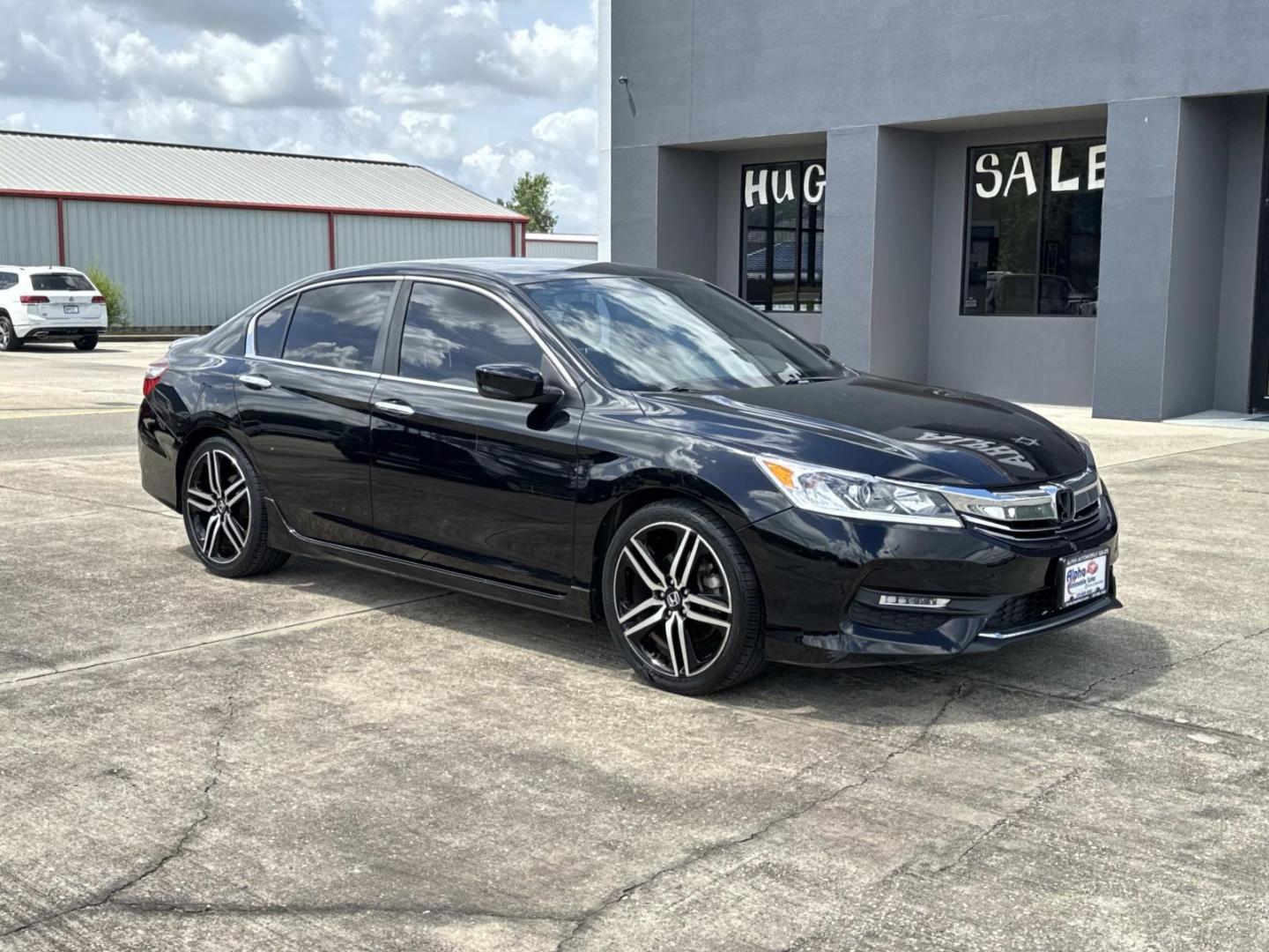 2017 Black /Black Honda Accord Sedan Sport CVT (1HGCR2F53HA) , Automatic transmission, located at 6904 Johnston St., Lafayette, LA, 70503, (337) 988-1960, 30.143589, -92.100601 - Photo#1