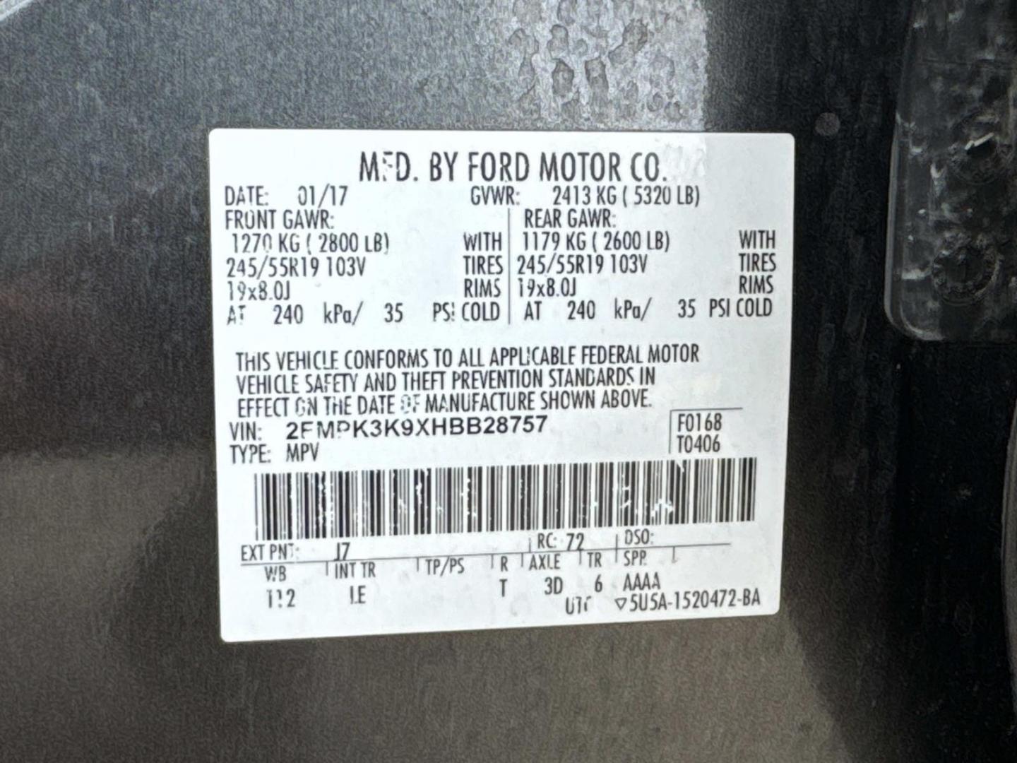 2017 Gray /Black Ford Edge Titanium FWD (2FMPK3K9XHB) , Automatic transmission, located at 6904 Johnston St., Lafayette, LA, 70503, (337) 988-1960, 30.143589, -92.100601 - Photo#27