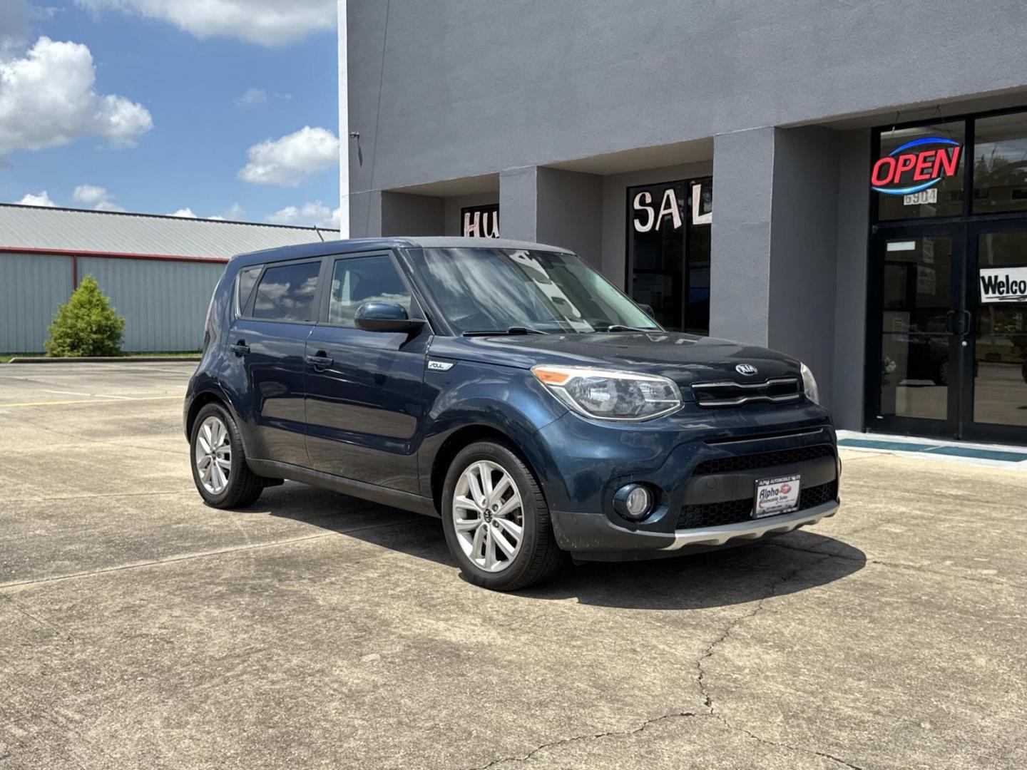 2018 Blue /Black Kia Soul + Auto (KNDJP3A53J7) , Automatic transmission, located at 6904 Johnston St., Lafayette, LA, 70503, (337) 988-1960, 30.143589, -92.100601- Photo#1